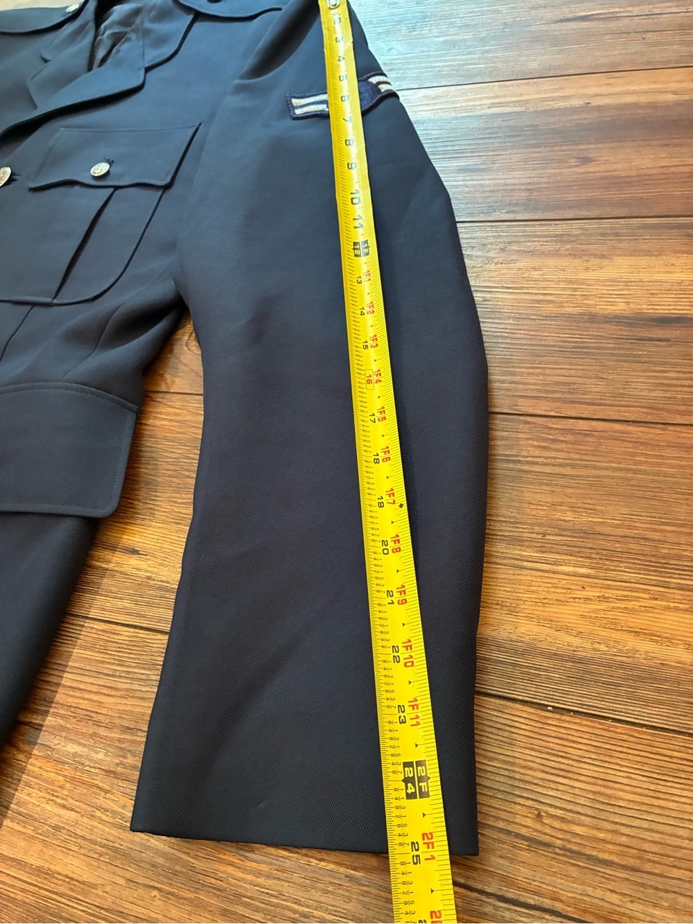 Vintage 1990 USAF Senior Airman E4 Dress Blue Military Coat 41R - Picture 11 of 16